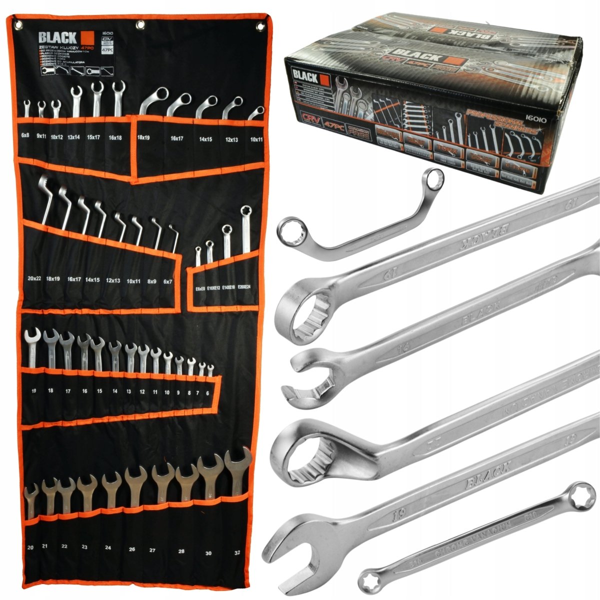 Võtmekomplekt 47 osa 6–32 mm – leht/silmus, TORX, C - tüüpi – BLACK, Cr - V - Ostuklikk